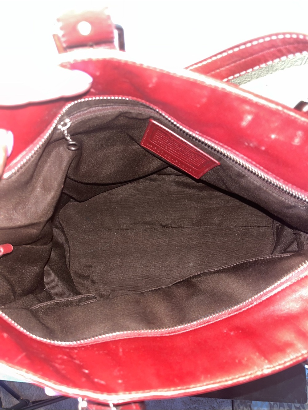 Coach Burgundy Suede Tote - Picture 11 of 15
